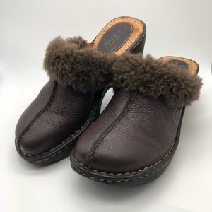 Born Sterling Edged Brown Leather Wedges